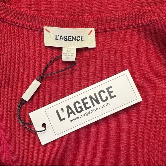 NEW L’Agence Hannah Knit Tank Dress Red Dahlia Small - Picture 7 of 10